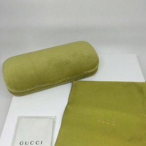 New MEDIUM Lime Green Gucci Clamshell Sunglasses & Eyeglasses Velvet Case